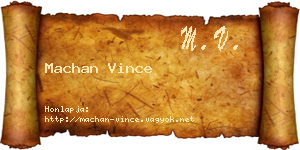 Machan Vince névjegykártya